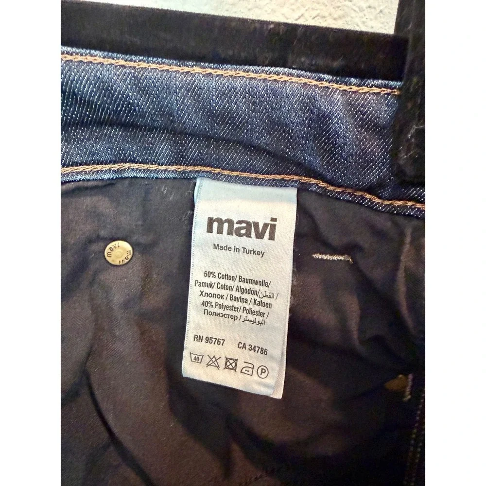 Mavi Jeans Matt Relaxed Straight Leg Jeans Mens 42x30 Dark Wash Stretch Denim